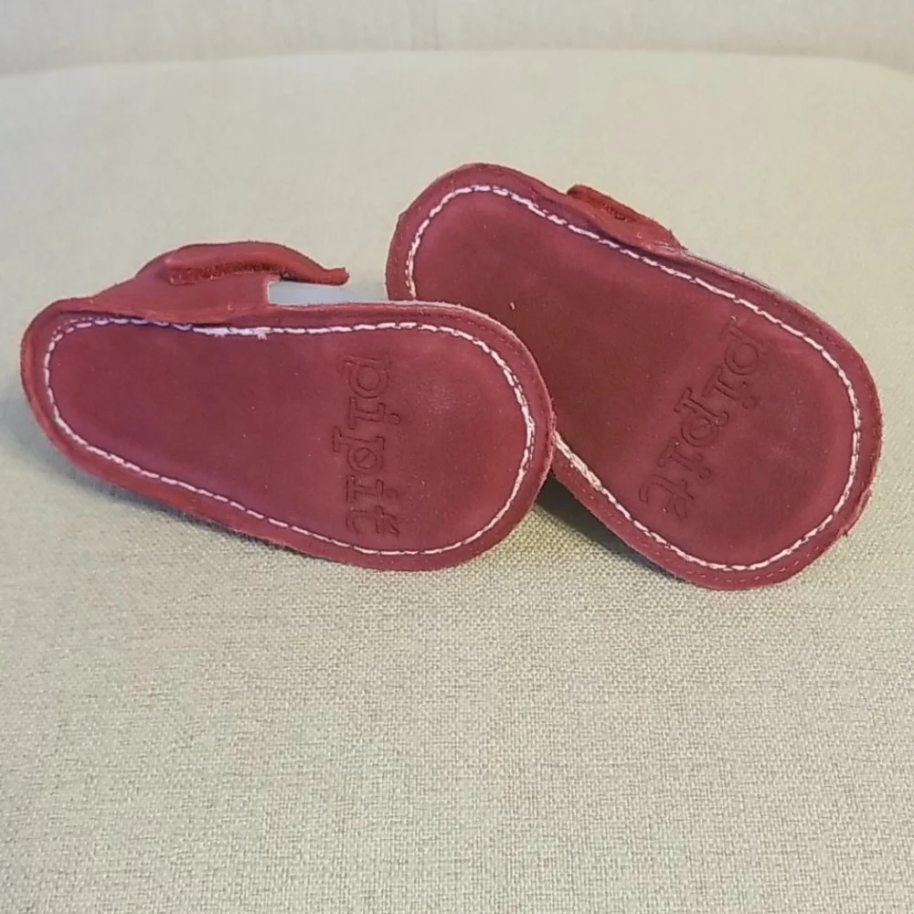 Pipit Striped Toddler Shoes in Sky/Red
